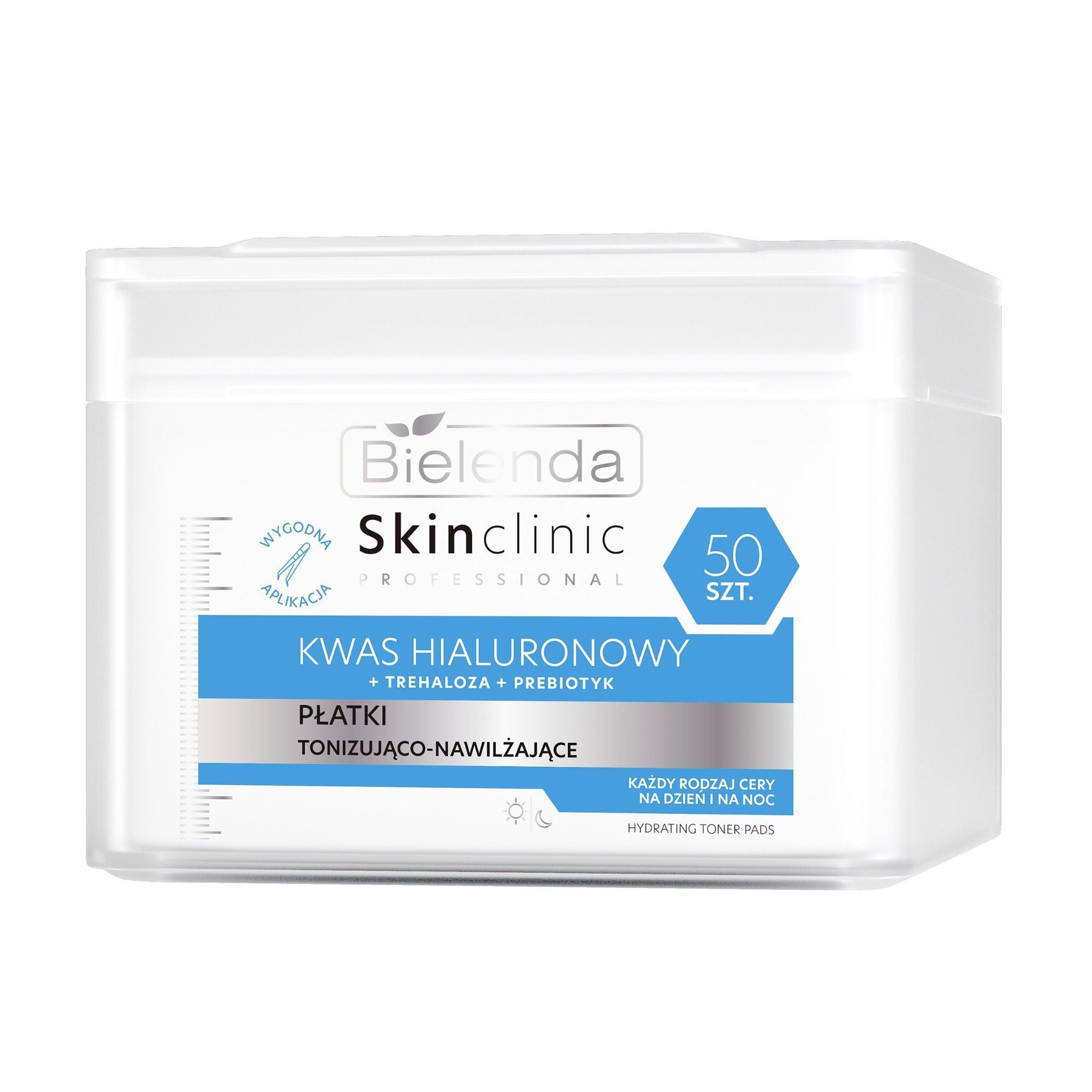 Зволожувальні пади для обличчя Bielenda Skin Clinic Professional Hydrating Toner Pads з гіалуроновою кислотою, 50 шт